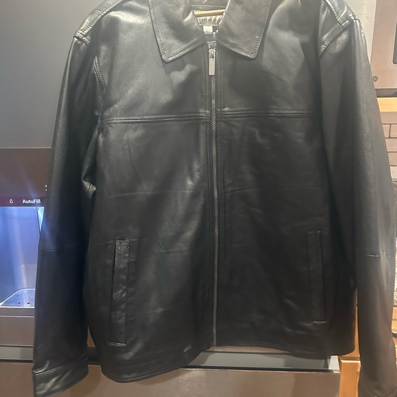 PERRY ELLIS MENS BRAND NEW NEVER WORN LEATHER COST - Picture 2 of 9